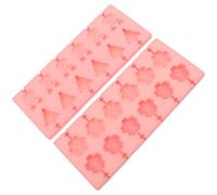SEWACC 2 Piezas Molde de Silicona para Chocolate Floral de 12 Cavidades | Piruletas Caseras y Cake Pops, Patrón Navideño Festivo, Diseño Ligero, Fácil Desmolde y Ahorro de Espacio