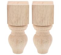 SEWACC 2 Piezas Patas de Madera sin Terminar para Muebles Unidades Diseño Tallado Elegante Reemplazo para Sofá Mesa y Gabinete Fáciles de Instalar Personalizables para Proyectos DIY