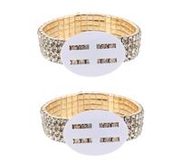 SEWACC 2 Piezas Pulsera de Cristal Ramillete para Boda Elegante Pulsera Gemas de Imitación para Ceremonia y Graduación