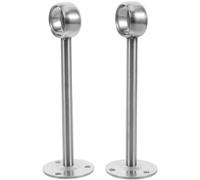 SEWACC 2 Piezas Soporte de Barra de Cortina de Acero Inoxidable, Cabeza | Instalación Fácil, Soporte Resistente para Cortinas y Ropa, Diseño Minimalista, Plata, 15cm, 25mm