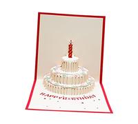 SEWACC 2 piezas Tarjeta Cumpleaños de Mano con Diseño Colorido de Pastel Felicitación para Adultos Ocasiones Especiales