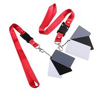 SEWACC 2 Piezas Tarjeta de Balance de Color Blanco Negro Gris Gris para Fotografía y Vídeo con Correa de Cuello Resistente y Duradera Comprobador de Exposición Precisa para Filmación