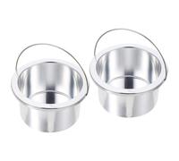 SEWACC 2 Recipientes para Cera Depilatoria de Aluminio 12.5X12.5X6.5 CM Antiadherentes Fáciles de Limpiar Mango para Cuidado de Depilación