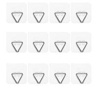 SEWACC 20 Ganchos Adhesivos Transparentes para Platos Colgadores Invisibles Autoadhesivos de PVC Grueso Soporte Triangular Estable para Pared 20 Piezas para Cocina Baño y Sala de