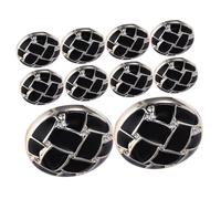 SEWACC 20 Piezas Botones Negros Redondos de Plástico para Coser para Abrigos Suéteres y Proyectos de Costura Diy Diseño Elegante y Textura Resistente