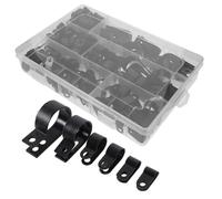SEWACC 200 piezas Clips de Cable Nylon Negro Abrazaderas Resistentes para Fijación de Cables Compactos con Caja de Almacenaje Uso Versátil Hogar y Oficina