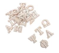 SEWACC 24 Piezas Letras Griegas de Madera Doble Capa para Manualidades Letras de Alfabeto sin Terminar para Arte DIY Decoración Hogar Artesanal