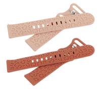 SEWACC 2piezas Correa De Reloj De Silicona Estampada Correas De Repuesto Para Pulsera De Reloj Diseño De Rayas y Patrones De Piel De Leopardo