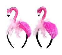 SEWACC 2piezas Diadema de Flamenco Creativa Diademas de Fiesta para Mujer Aros Cabello de Flamenco Accesorios Cabello para Fiestas Hawaianas o Cumpleaños