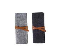 SEWACC 2piezas Estuches Enrollables De Fieltro Estuche Bolígrafo Lápices Almacenamiento Plegable Oscuro