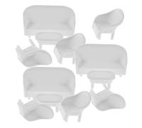 SEWACC 3 Juegos Miniature Sofa Furniture Set For Fairy Garden DIY Dollhouse Table Accessories Compact Realistic Plastic Miniature Sofa and Table Models For Pretend Play