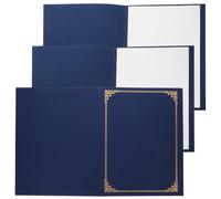 SEWACC 3 Juegos Porta Diploma de Papel, Cubierta de Papel para Documentos, Azul Marino, Clásico, para Certificados, Diplomas, Nombramientos y Cartas de Nombramiento