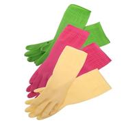 SEWACC 3 Pares Guantes de Limpieza Resistentes para Lavar Platos Agarre Antideslizante y Protección Mejorada, Reutilizables Emulsión, Ideales para Jardinería y Lavado de Color Aleatorio