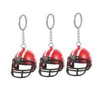 SEWACC 3 Piezas Llaveros Deportivos Mini Cascos Fútbol Rugby Hockey Colgantes Decoración para Mochilas Accesorios Deportivos para Aficionados