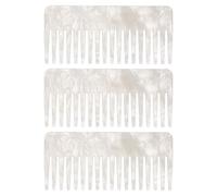 SEWACC 3 Piezas Peines de Dientes Anchos para Desenredar el Cabello Peine de Acetato sin Mango para Peluquería Cabello Grueso Rizado y Ondulado para Champú y Peinado Húmedo y Seco