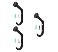 SEWACC 3 Piezas Percha de Hierro Fundido Retro para Pared, Gancho Negro | Instalación Sencilla, Organiza Objetos Pequeños, Adecuado para Baño y Garaje, Estilo Vintage