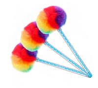 SEWACC 3 piezas Plush Pompom Pen de Bolígrafos de Peluche para Estudiantes Escritura Suave y Tinta Papelería Escolar y Color Aleatorio Color Aleatorio