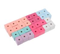 SEWACC 30 Cuentas de Madera de Colores para Hacer Joyas, 15 Mm, Accesorios Sueltos para Pulseras, Collares y Manualidades Diy, Espaciadores para Bisutería y Rosarios