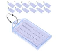 SEWACC 30 Etiquetas de Plástico para Llaves con Anilla y Ventana, Diseño Transparente Resistente, Adecuado para Hogares y Coches, Marcaje Claro y Ordenado
