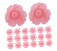 SEWACC 30 piezas Cuentas de Resina Flor Coral Sintético para Pulseras y Accesorios DIY Cuentas Espaciadoras para Hacer Joyería y Lazos para Cabello Color Rosa