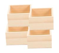 SEWACC 4 Piezas Caja Organizadora Pequeña de Madera sin Tapa