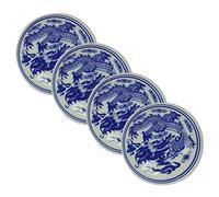SEWACC 4 Piezas Chinese Style Ink Pads With Durable Ceramic Box Smooth Surface Calligraphy Painting Supply For Diy Crafts