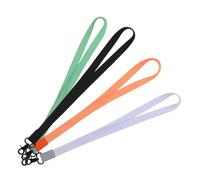 SEWACC 4 Piezas Cordón de identificación cordones para llaves para hombres cordón para llaves para hombres Lanyard Black llavero largo poliéster algodón