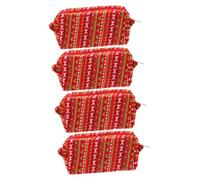 SEWACC 4 Piezas Estuche De Lápices De Punto Titular De La Bolsa De Cosméticos Bolsa De Lápiz Estuche Porta Lápices De Maquillaje Bolsas De Cosméticos Neceser con Cremallera Hilo