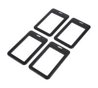SEWACC 4 piezas Funda para Tarjetas de Identificación Deslizante Pack de Protección Vertical para Empleados Profesionales y Tarjetas de Diseño Transparente y Organizado