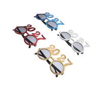 SEWACC 4 Piezas Gafas de Fiesta Numéricas 2027 de Plástico | Diseño Festivo y Ligero, Accesorio Decorativo para Fotos, Graduación y Cumpleaños, Talla 14,10x14,00x9,50cm