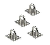 SEWACC 4 Piezas Ganchos para Colgar Hamaca de Acero Inoxidable en Forma Placas de Ojo Cuadradas para Fiesta Verano, Colgador Multipropósito para Cocina y Baño