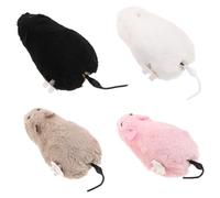 SEWACC 4 Piezas Juguete de Ratón de Cuerda para Gatos y Perros, Ratón de Peluche Suave y Realista con Mecanismo de Relojería, sin Baterías y Amable Garras Mascotas para Fiestas