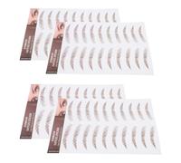 SEWACC 4 Piezas Pegatinas para Cejas Efecto de Pelo 6d, Impermeables, Color Marrón, Papel de Transferencia de Agua, Diseño de Curva Ligera Contorno Facial
