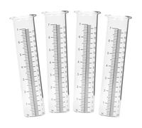 SEWACC 4 Piezas Pluviómetro Tubo Medidor de Vidrio Escala, Transparente, para Lluvia y Precipitación, Jardín y Terraza, Observación de Riego y Mejora del Riego