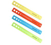 SEWACC 4 Piezas Regla Flexible de 30cm para Dibujo, Escolar y Portátil | Plástico, Escala Clara, Orificio para Colgar, para Papel y Mapas, Útil en Exámenes y Bibliotecas