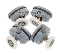 SEWACC 4 piezas Rodillos para Puertas de Ducha Correderas Ruedas de Mampara Baño Silenciosas con Diseño de Rueda Plana Grande y Alta Capacidad de Carga Repuestos Duraderos para Puertas