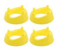SEWACC 4 Piezas Soporte para Balón Deportivo Pedestal de Exhibición de Bolas de Recuerdos PP Amarillo para Balones y Esferas, Soporte Estable y Seguro para Exhibición en Casa y Tiendas