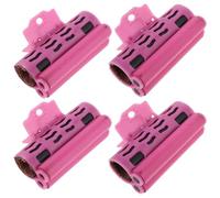 SEWACC 4 Pinzas para Rulos Calientes Protección Térmica, Clips Resistentes al Calor en Plástico, Combinación de Tamaños Grandes y Pequeños para Peinado Seguro en Salón y Hogar