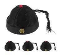 SEWACC 4 Sombreros Tocados Reales Chinos Antiguos, Talla 58 Cm, Tela de Nailon, Bordado Hecho a Mano, para Adultos, Disfraces de Cosplay y Teatro Histórico, Accesorios para Fiestas