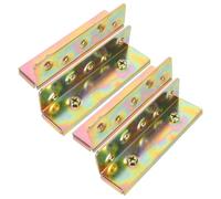 SEWACC 4 Soportes Metálicos Dorados para Cabecero de Cama Bisagra Plegable de 147X44X35 CM Conectores Reforzados para Marco y Barandillas Accesorios de Fijación para Camas