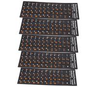 SEWACC 5 Hojas Pegatinas para Teclado Ruso Etiquetas Adhesivas Duraderas y Resistentes al Desgaste Compatibles con Ordenadores y Portátiles para Aprender Ruso Fácilmente