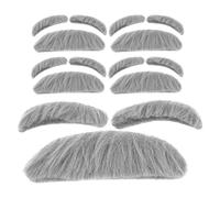 SEWACC 5 Juegos de Bigotes Postizos y Cejas de Pelo de Conejo Simulado para Cosplay Aspecto Natural y Suave, Ideales para Eventos Sociales y Representaciones Teatrales