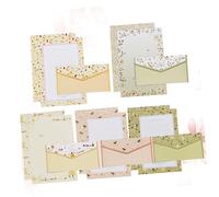 SEWACC 5 Papelería Floral con Sobres y Papel de Carta con Estampado de Flores Papel de Escritura Elegante para Notas Cartas y Correspondencia Colores Surtidos para