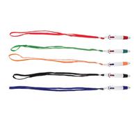 SEWACC 5 Piezas Bolígrafos de Colores Retráctiles con Cordón para | PP con Agarre de Goma, Tinta Multicolor, para Escuela, Cobro y Formularios, Fácil de Llevar