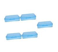 SEWACC 5 Piezas Caja De Lápices De Plástico Estuche De Papelería Bolsa De Lápiz Transparente Estuche para Lápices Sencillo Oficina Contenedor De Lápiz Alumno El Plastico Blue