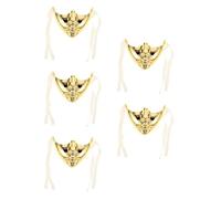 SEWACC 5 Piezas Máscara de Media Cara Dorada para Fiesta de Carnaval y Festival, Estilo Vintage y Mecánico, Cómoda y Reutilizable para Hombres y Adultos