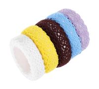 SEWACC 5 rollos Cinta Adhesiva Decorativa de Encaje Autoadhesiva para Manualidades Bricolaje Bordes Dobladillos