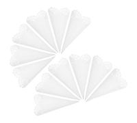 SEWACC 50 Conos de Papel Blanco para Confeti en Bodas con Diseño Hueco Elegante y Patrón Floral Intrincado, Portaconos Portátil para Fiestas Interiores