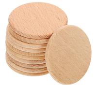 SEWACC 50 Pcs Astillas De Madera Redondas De Bricolaje Rebanadas De Madera De Bricolaje Formas De Madera Sin Terminar Círculos De Madera En Haya Niño Material Accesorios