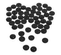 SEWACC 50 piezas Botones Redondos Negros de Resina para Costura Manualidades DIY Scrapbooking Joyería Resistentes y Duraderos